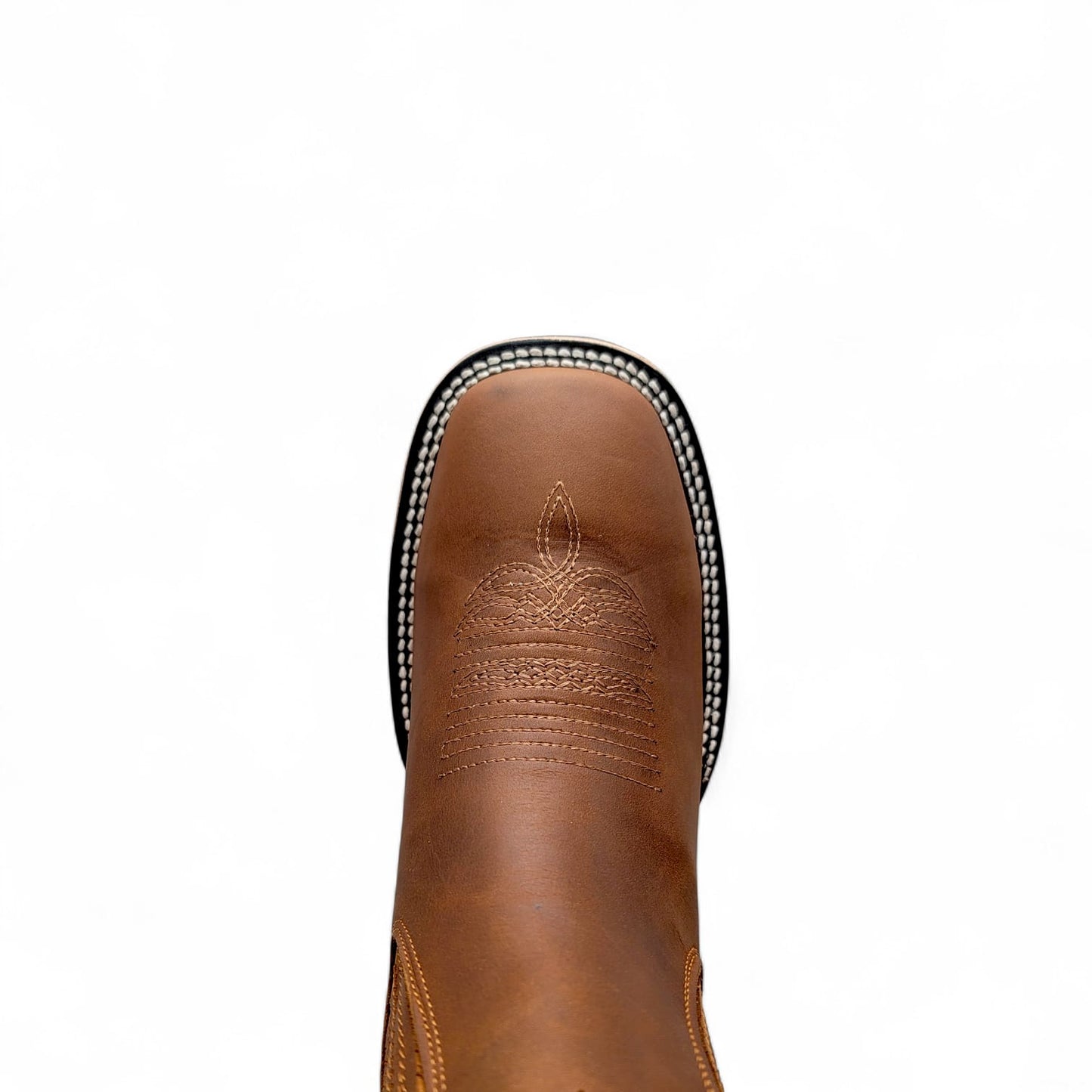 Men's Tan Crazy Leather Western Boots - Handmade Mexico H42D2631