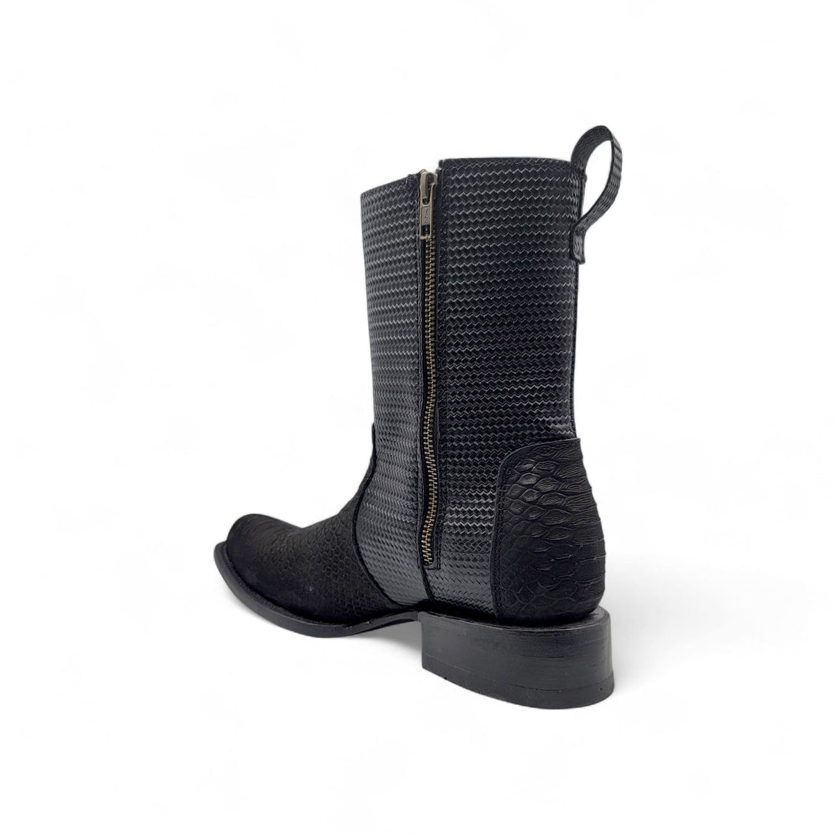 Mens Black Dubai Toe Western Boot H580563 Rear Three Quarter View