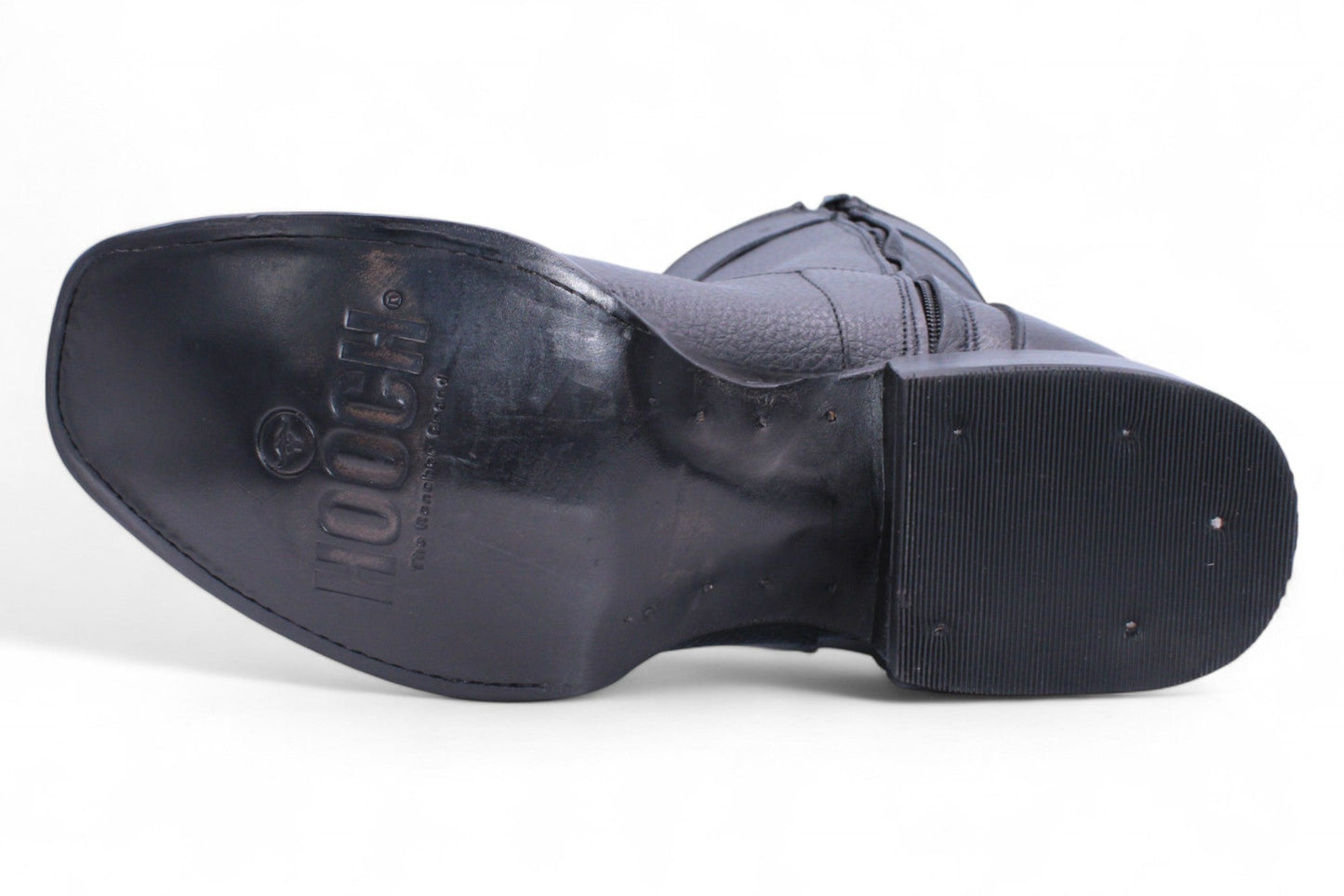 Men’s Black Floter Leather Boots – Dubai Toe Cowboy Style w/ Zipper