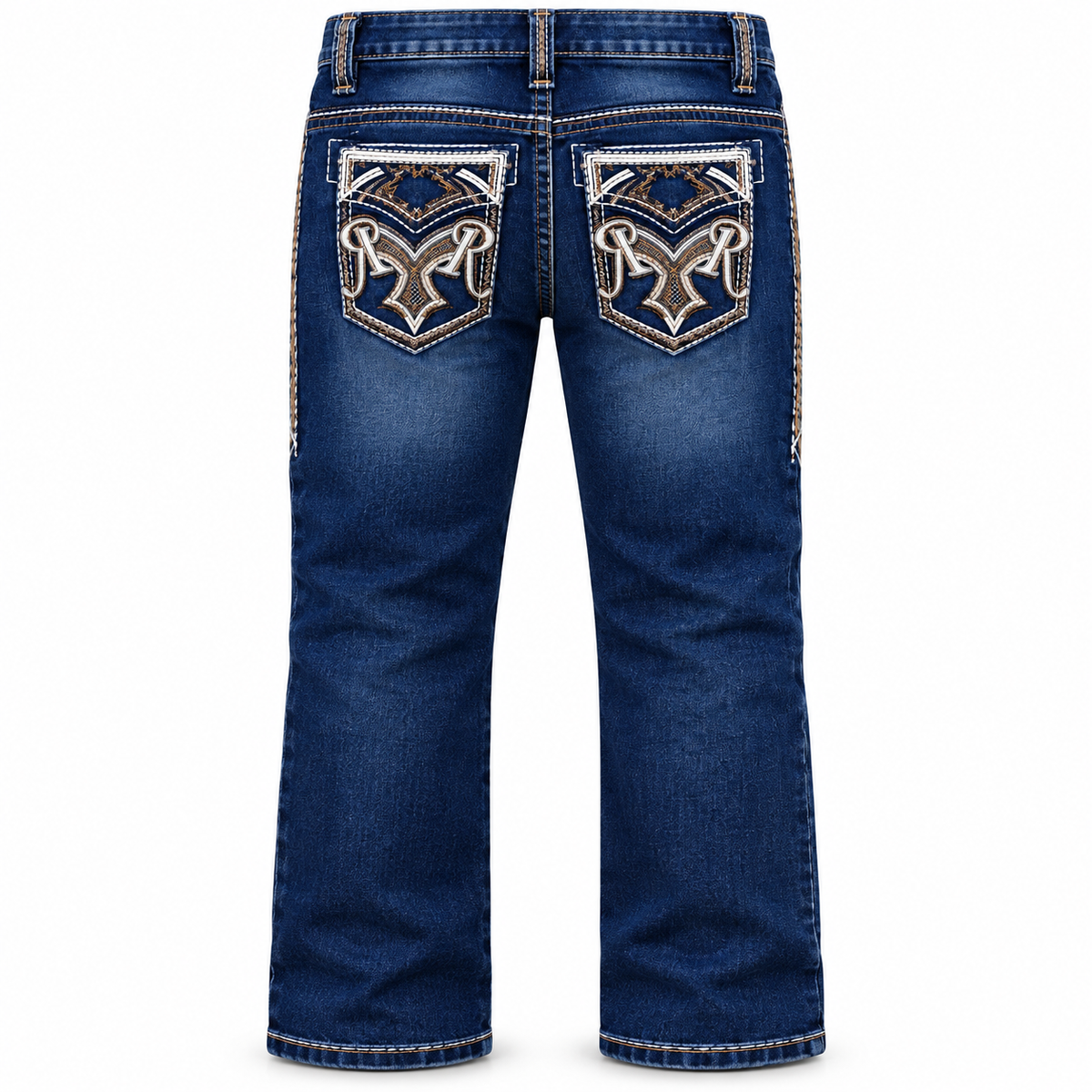 Kids western jeans P-1520 Dark Blue back view