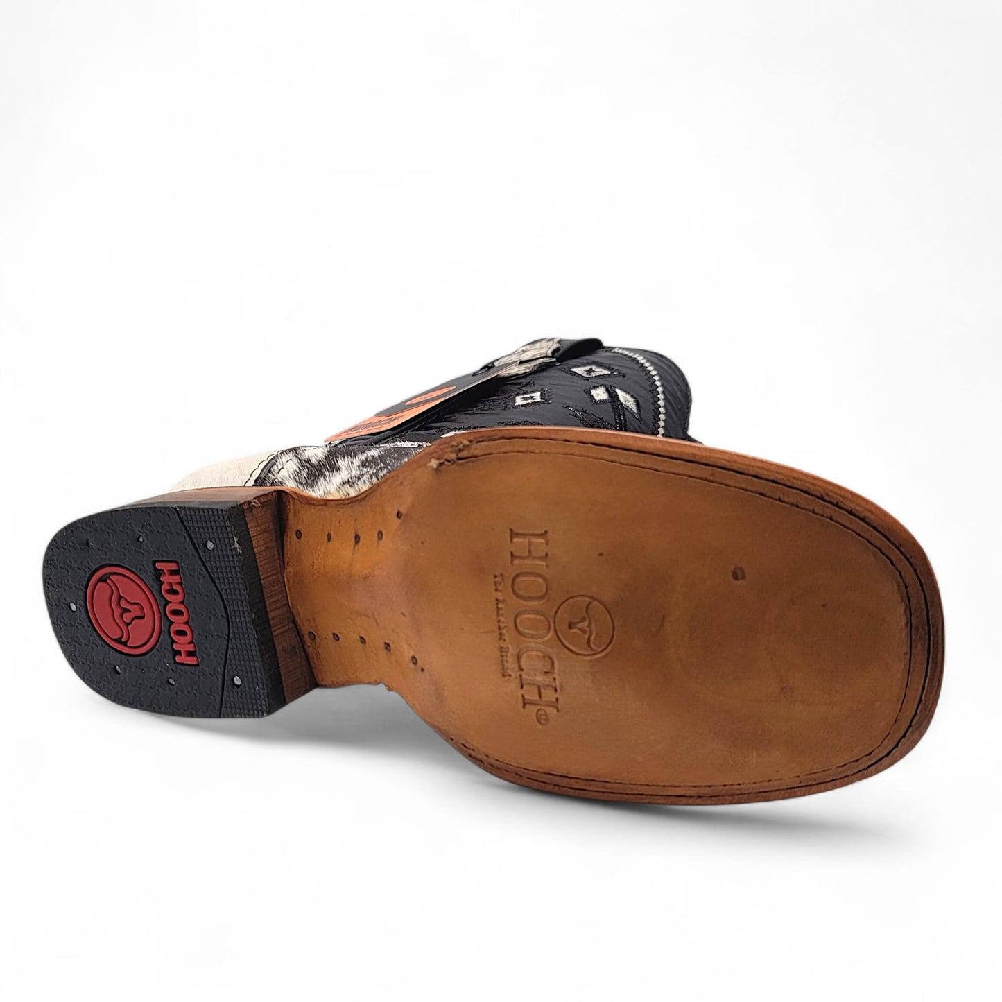 Men’s Square Toe Boots Unique Cowhide Hair Leather