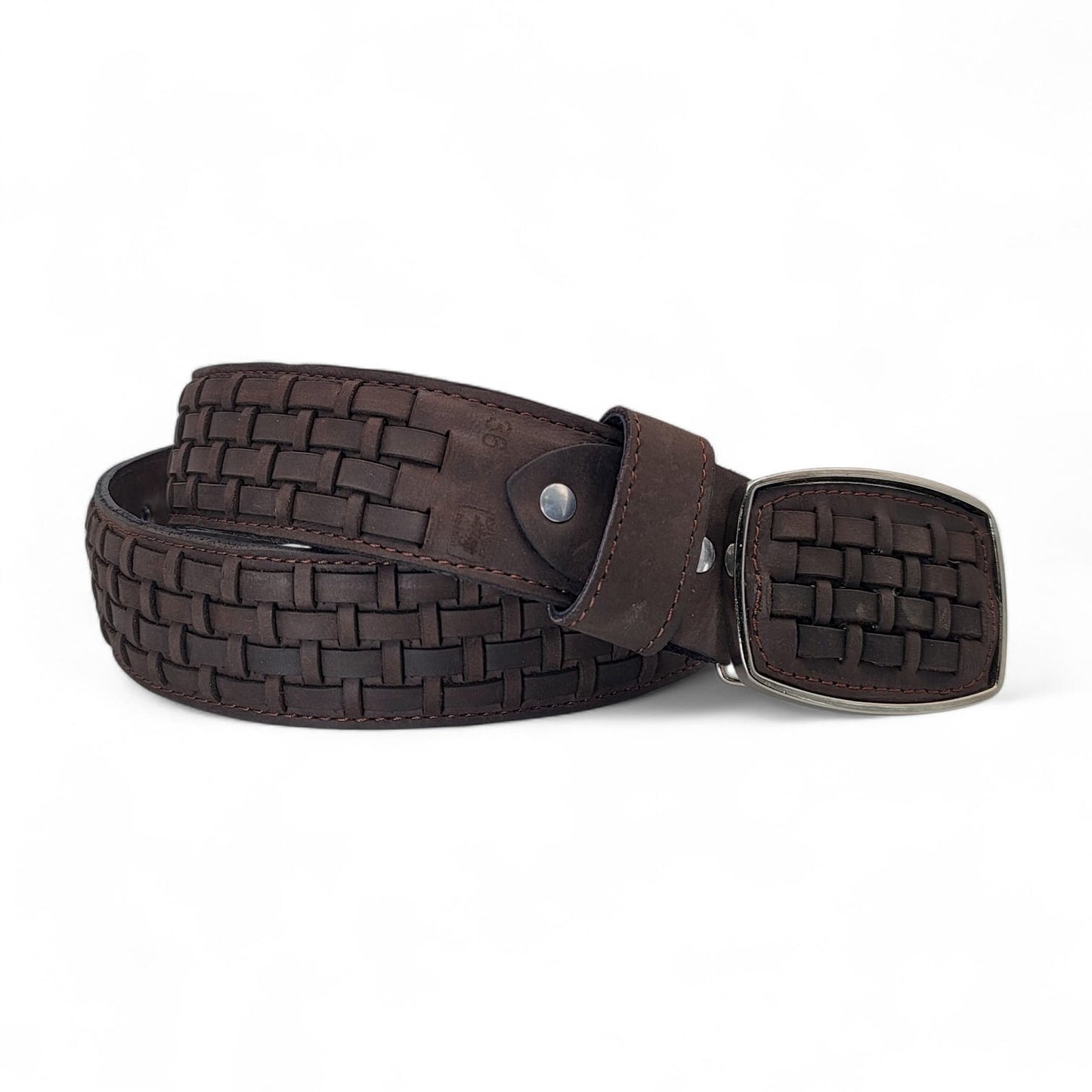 Mens Petatillo Leather Belt Chocolate – Genuine Leather Handcrafted Western Style HC-101
