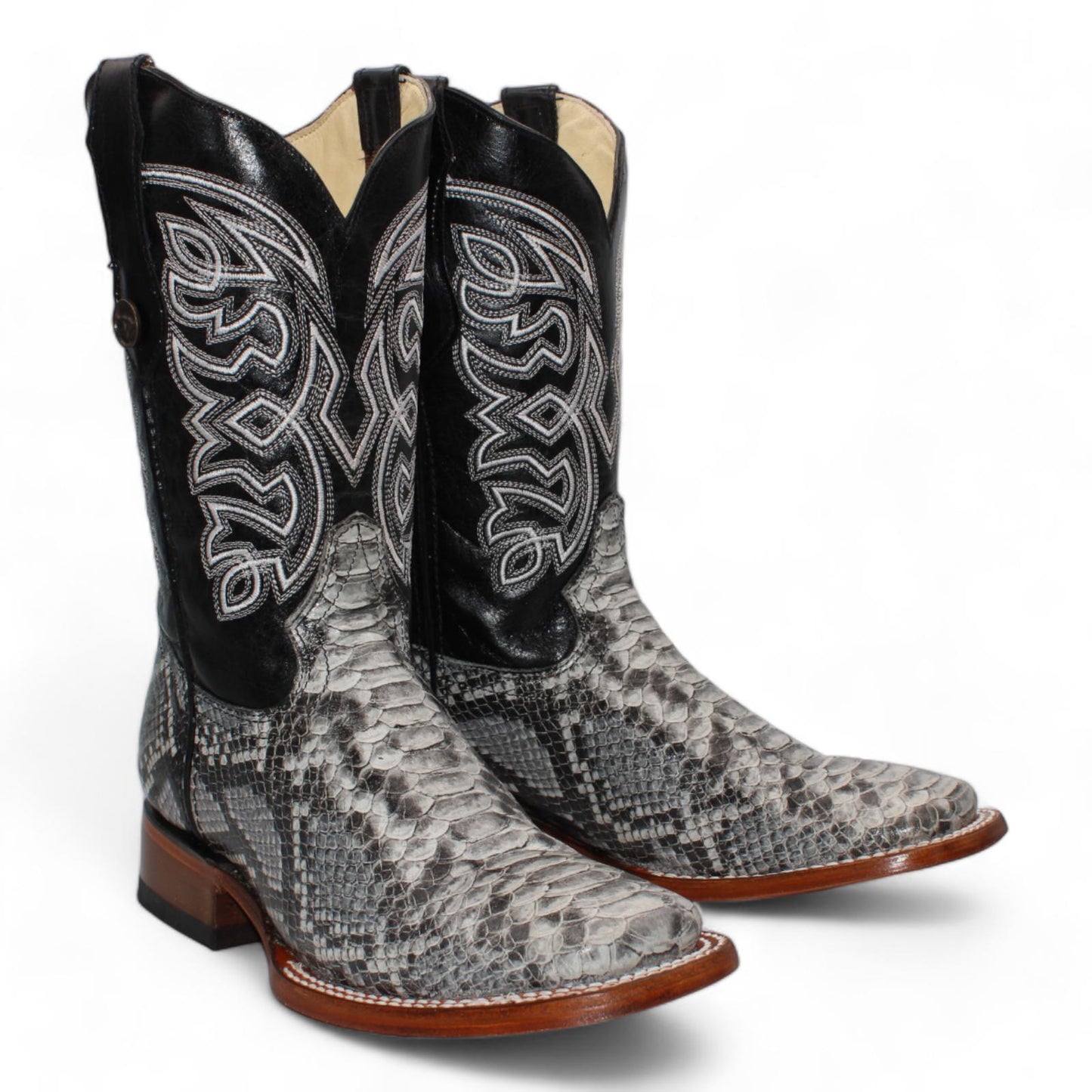 Mens Faux Python Print Western Boot Natural Color – H526304