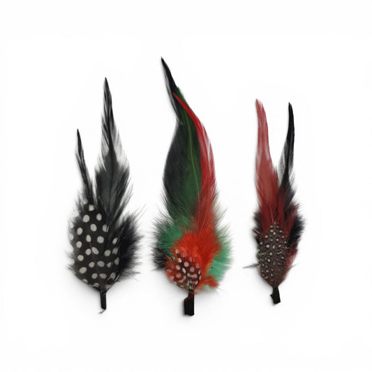 Western Hat Feather Accessory Set – 3 Piece Multi Color Texana Sombrero Accent