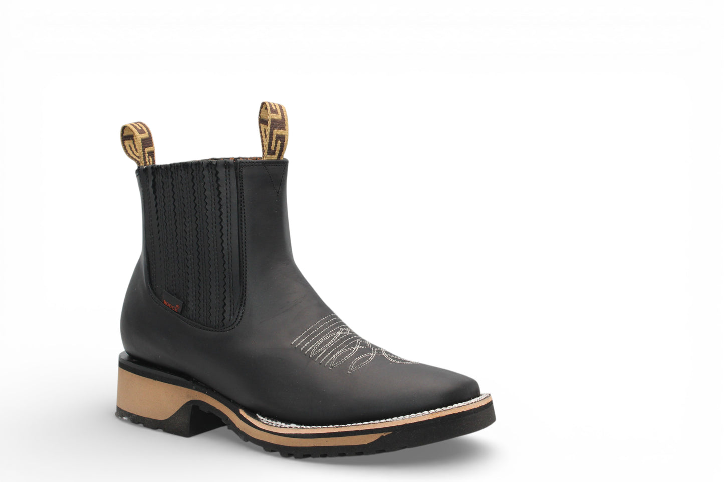 Mens Crazy Leather Boot Black – Lightweight Rubber Sole H42D2605