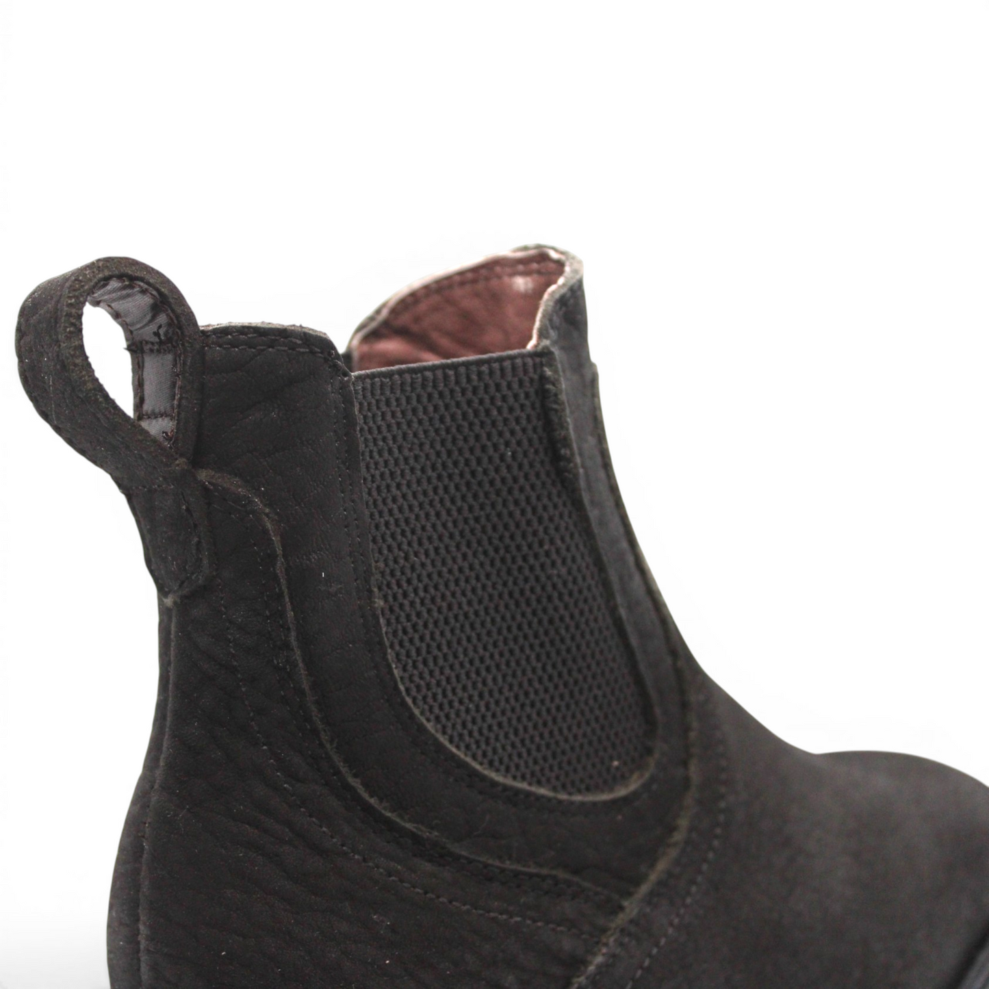 Mens Square Toe Botin Black – Bull Shoulder Leather Rubber Sole Western Boot H42PU0572