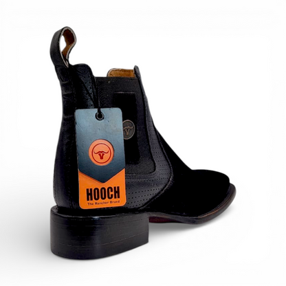 Men’s Suede Leather Botin in Black – H42R2805