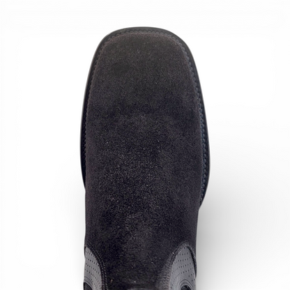 Men’s Suede Leather Botin in Black – H42R2805
