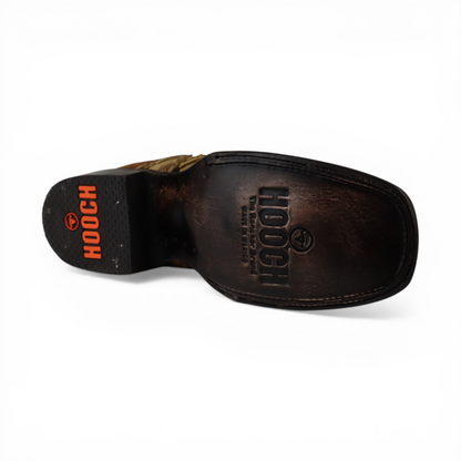 Mens Pirarucu Print Botin Orix – Square Toe Genuine Leather Western Boot H42RM7215