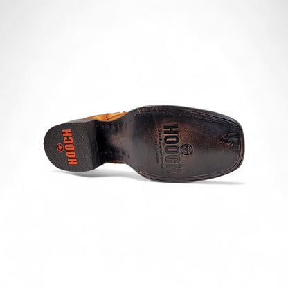 Mens Honey Exotic Print Western Botin – Embossed Leather Wide Square Toe H42RM7251