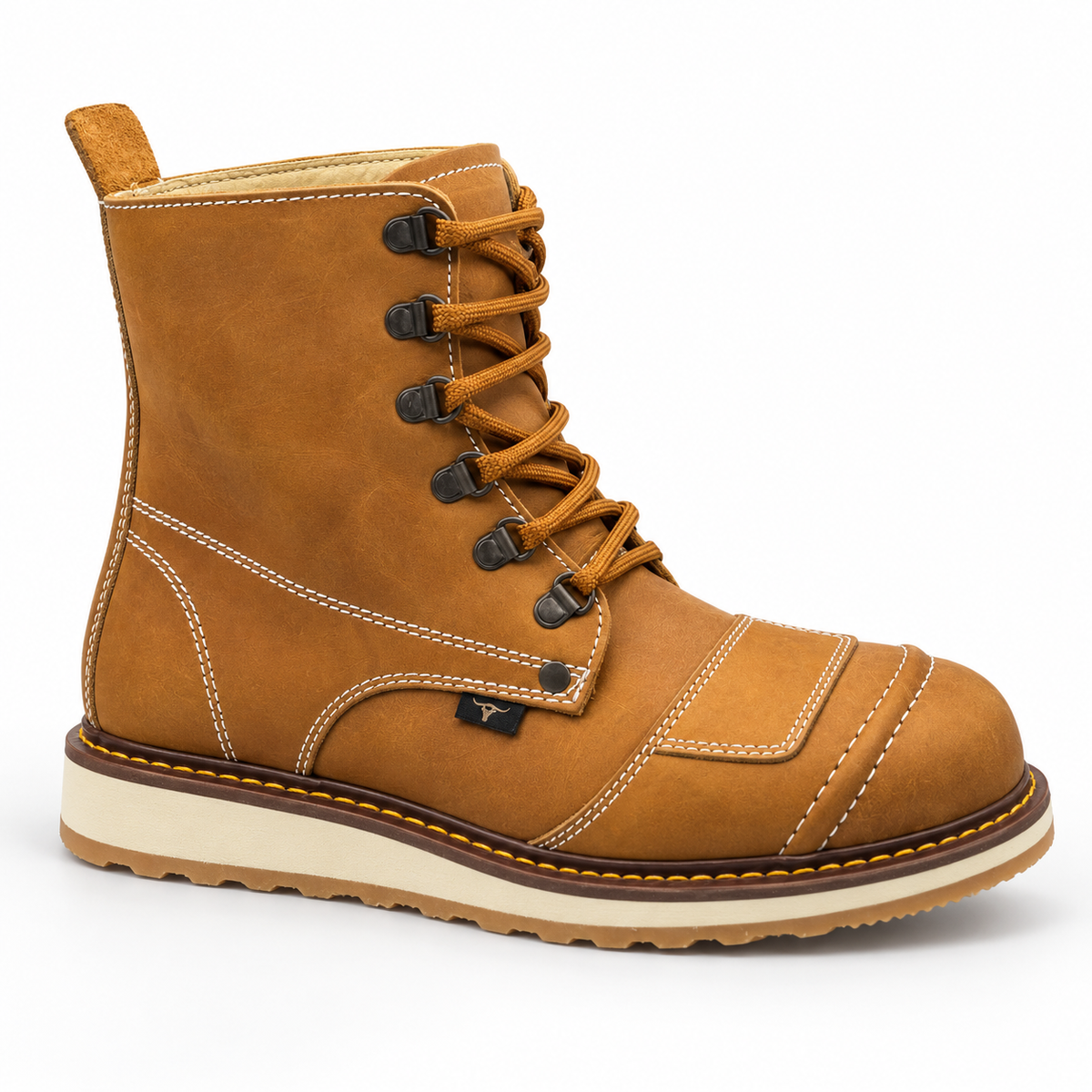 H50151 honey tan leather work boot side profile