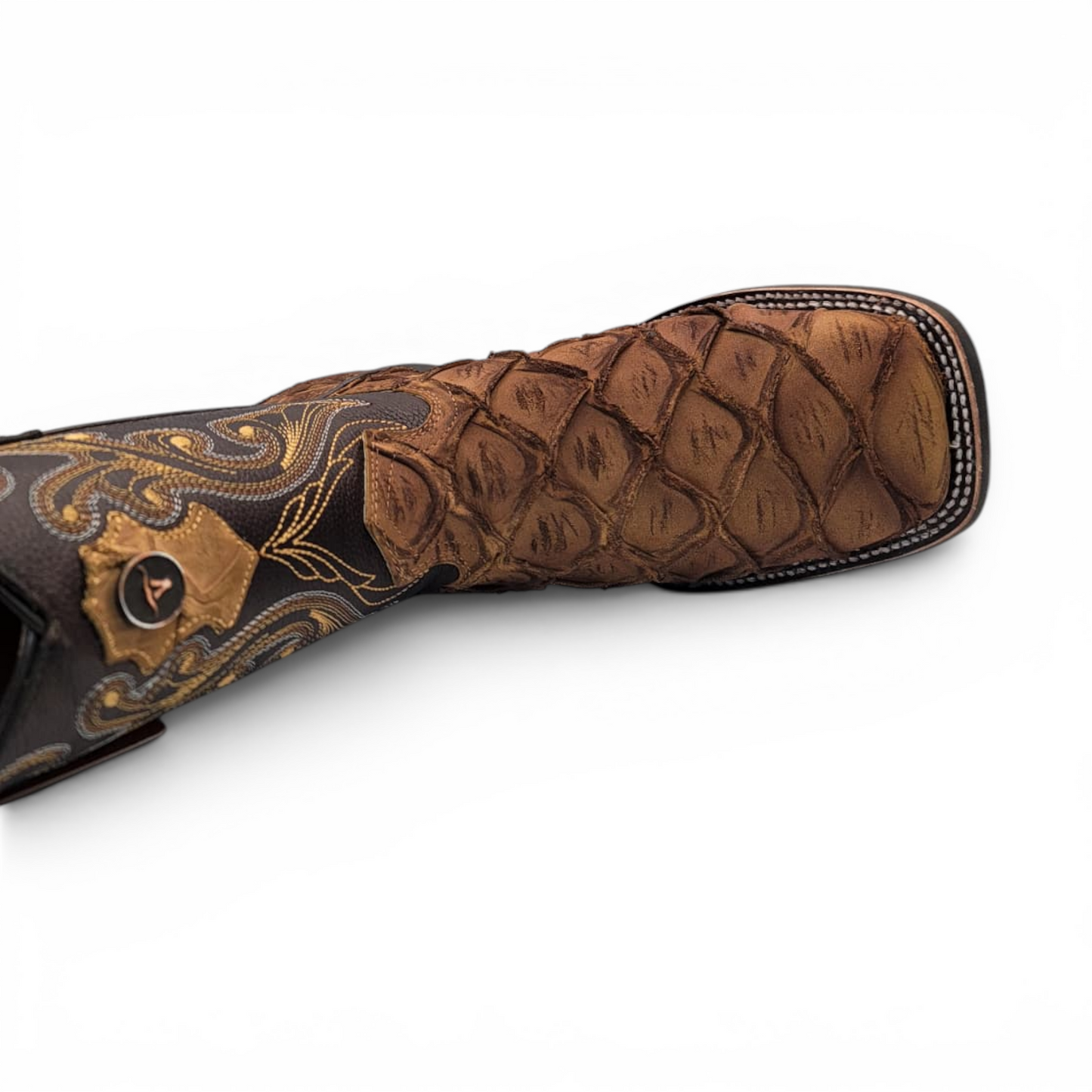 Mens Pirarucu Print Boot Orix – Square Toe Rubber Sole Leather Boot H521572
