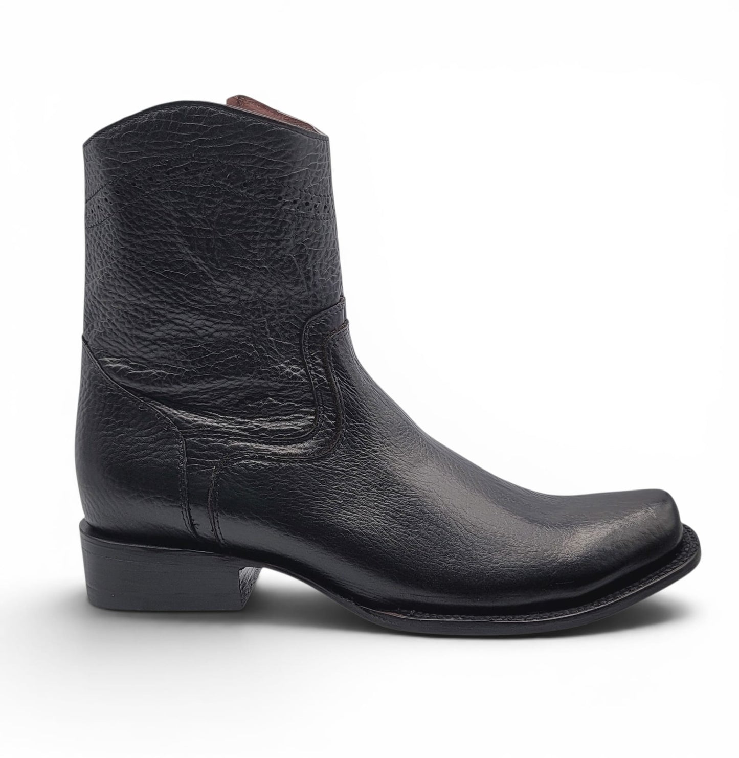 Mens Dubai Toe Privo Leather Boot Black – Genuine Leather Western Boot H52PD0595