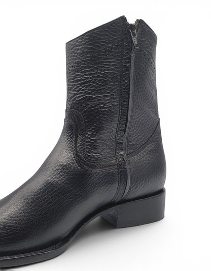 Mens Dubai Toe Privo Leather Boot Black – Genuine Leather Western Boot H52PD0595