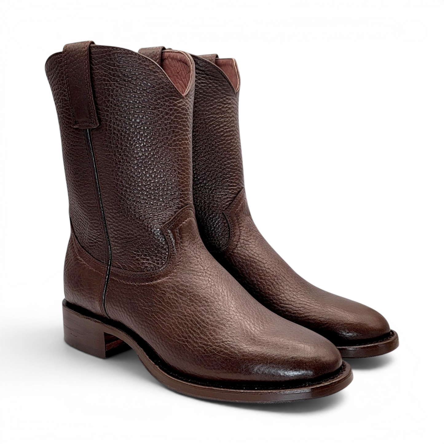 Mens Roper Boot Brown – Soft Genuine Leather Round Toe Western Boot H52PR9495