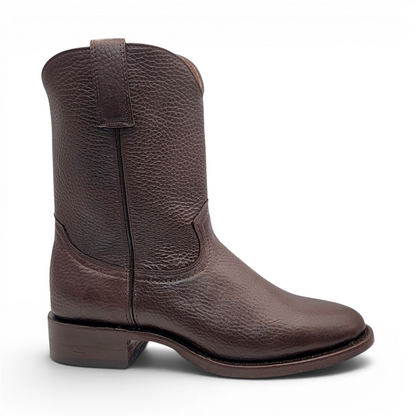 Mens Roper Boot Brown – Soft Genuine Leather Round Toe Western Boot H52PR9495
