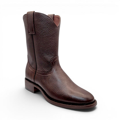 Mens Roper Boot Brown – Soft Genuine Leather Round Toe Western Boot H52PR9495