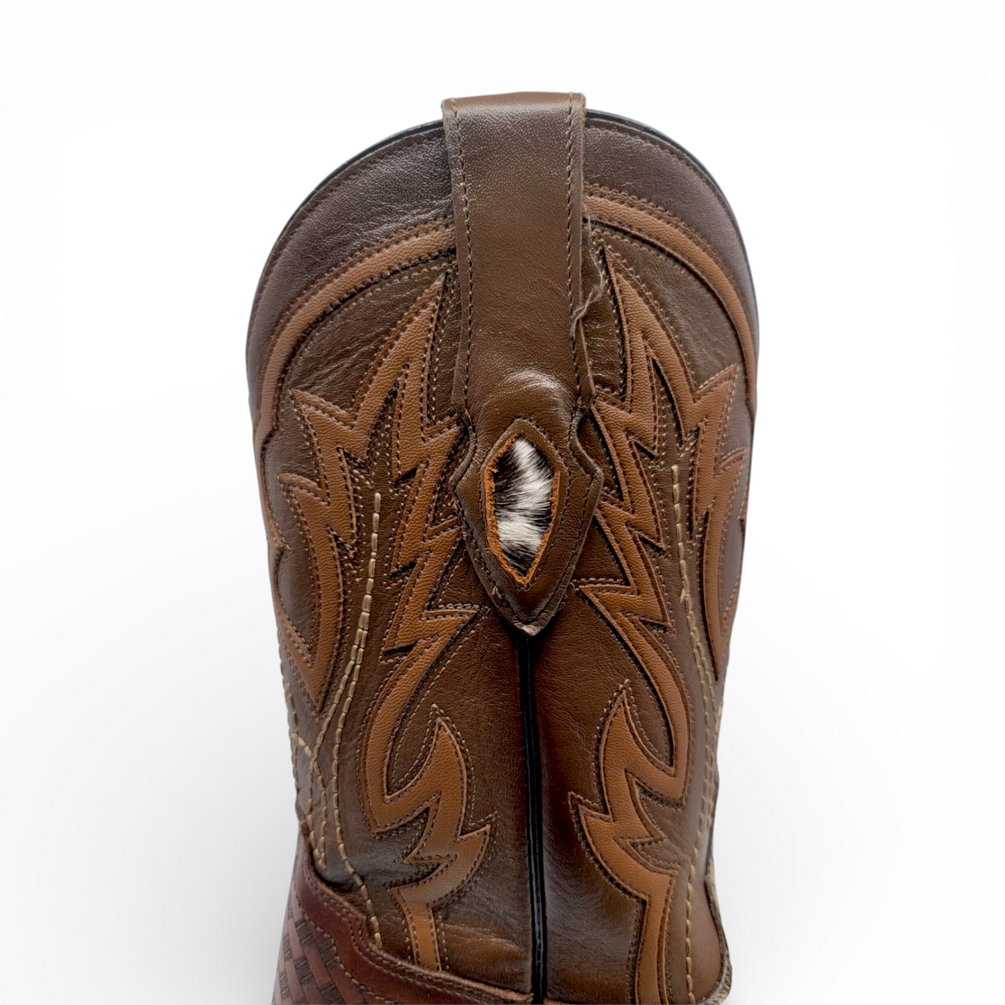 Men Cowhide Hair Western Boot Wide Square Toe Size 6.5 BOX 104 (Final Sale)