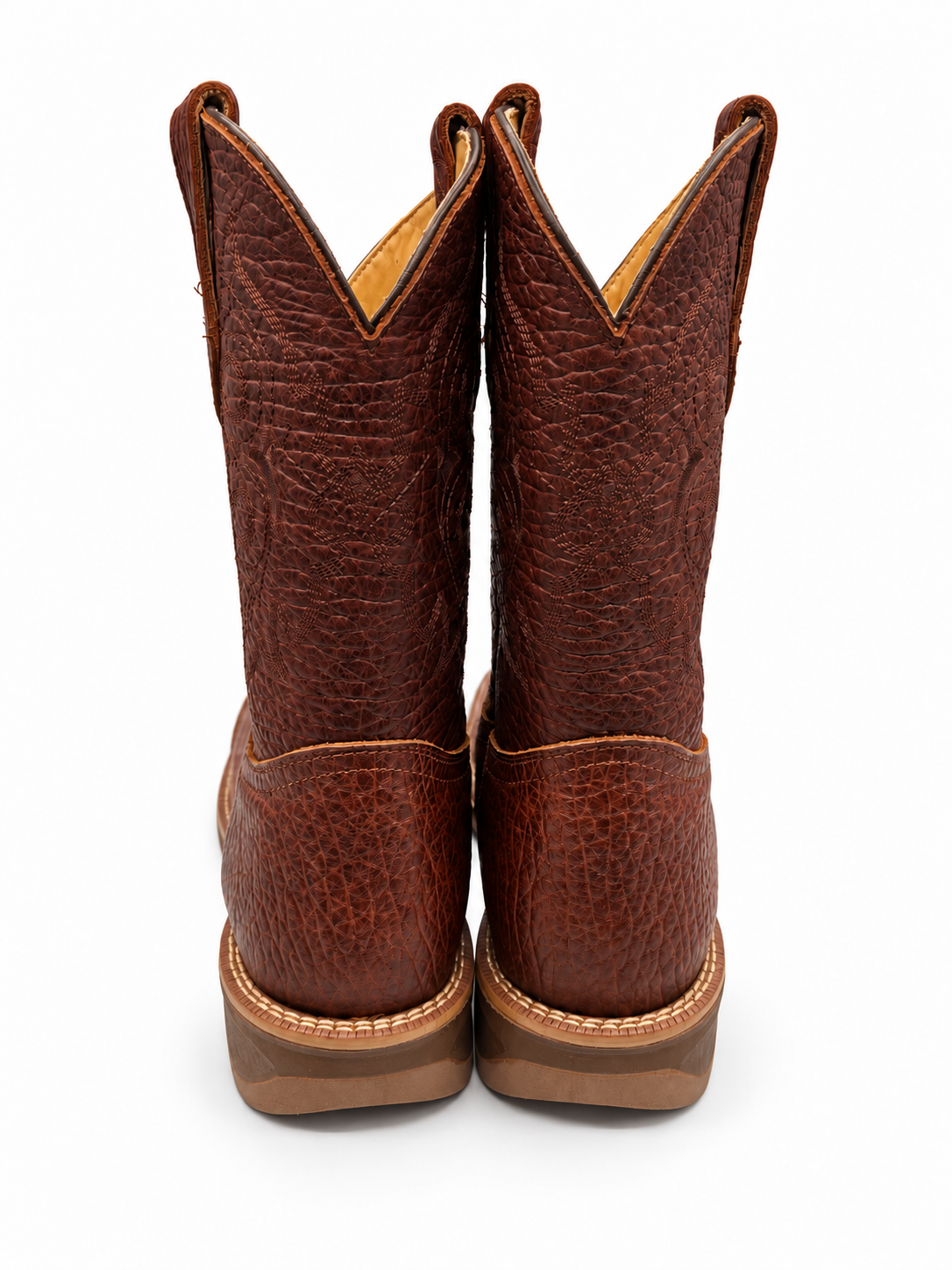 Hooch men's Shedron bull shoulder square toe boots, rear view