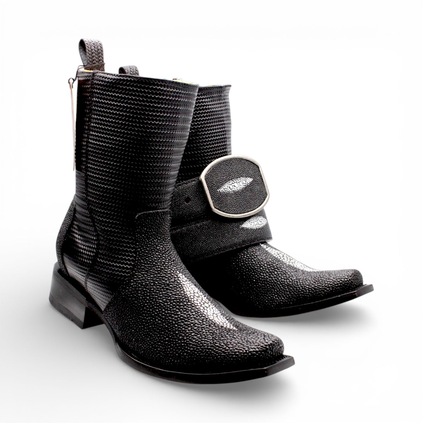 Mens Dubai Toe Stingray Print Boot – Single Stone Zipper Western Boot H580594