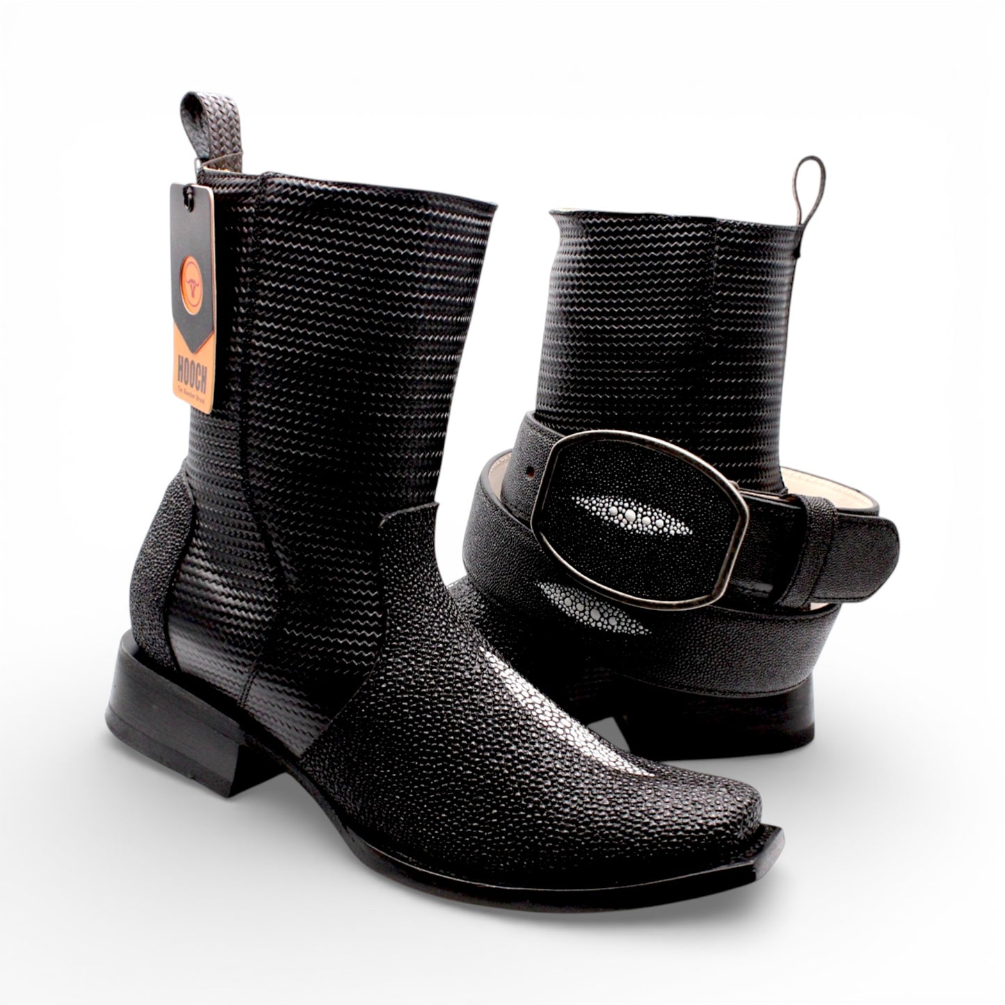 Mens Dubai Toe Stingray Print Boot – Single Stone Zipper Western Boot H580594