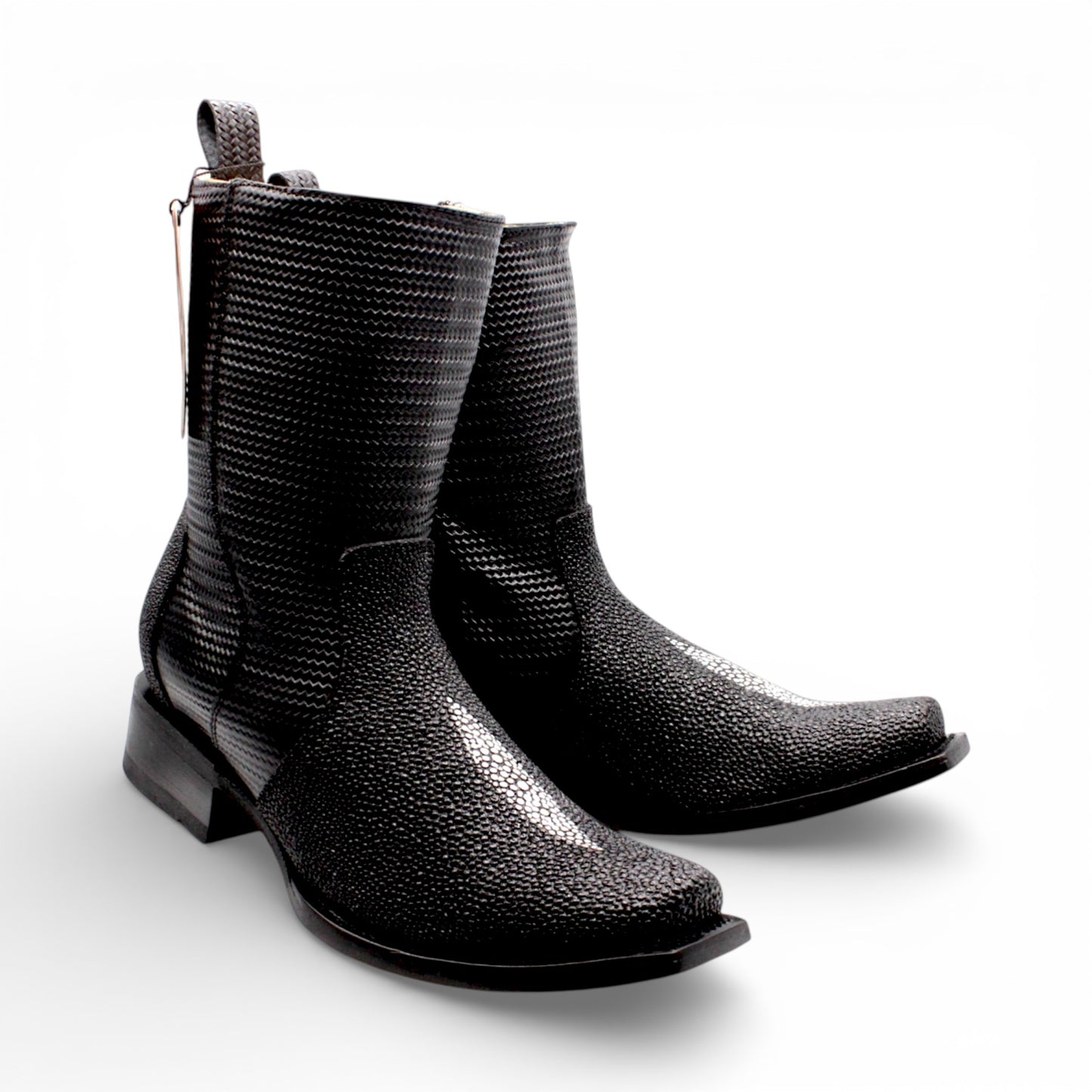 Mens Dubai Toe Stingray Print Boot – Single Stone Zipper Western Boot H580594