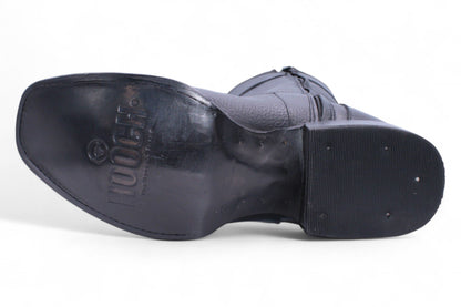 Men’s Black Floter Leather Boots – Dubai Toe Cowboy Style w/ Zipper