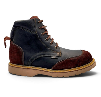 H60205 black and brown genuine leather work boot side profile