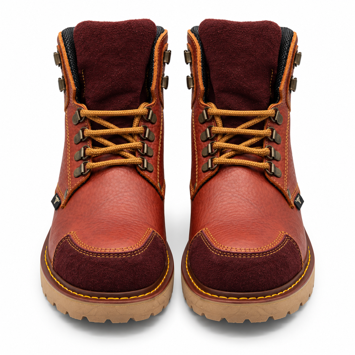 H70350 red brown composite toe work boots front pair view