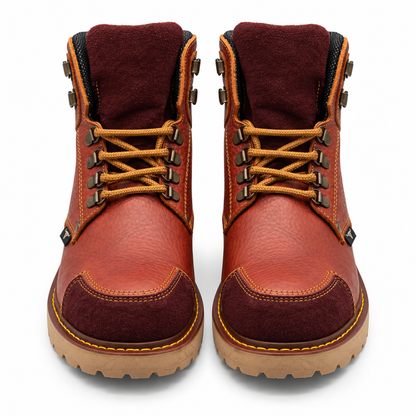 H70350 red brown composite toe work boots front pair view
