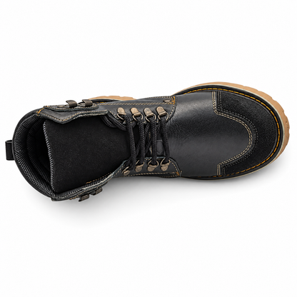 H70405 black work boot top view