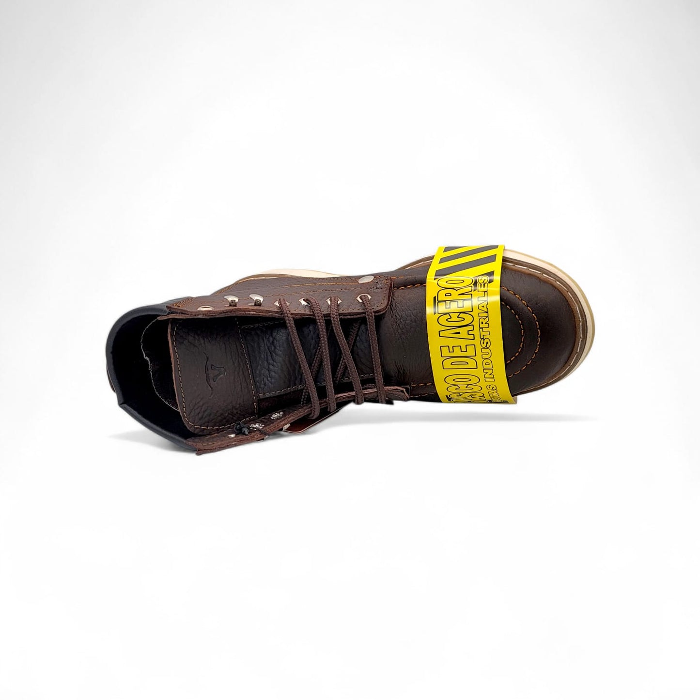 Mens Moc Toe Work Boot Composite Toe Chocolate – Genuine Leather Safety Shoe H801C94