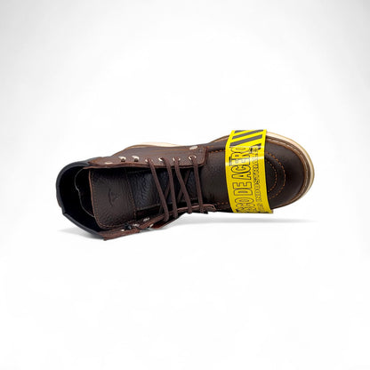 Mens Moc Toe Work Boot Composite Toe Chocolate – Genuine Leather Safety Shoe H801C94