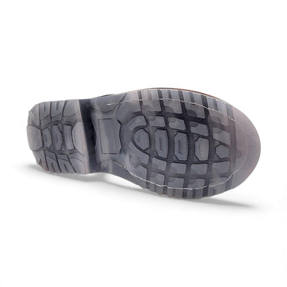 Mens 6” Moc Toe Work Boot Chocolate – Genuine Leather with Transparent Sole H801T94