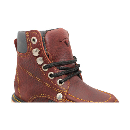 Kids Shedron Moc Toe Work Boot HBN80150 lacing detail