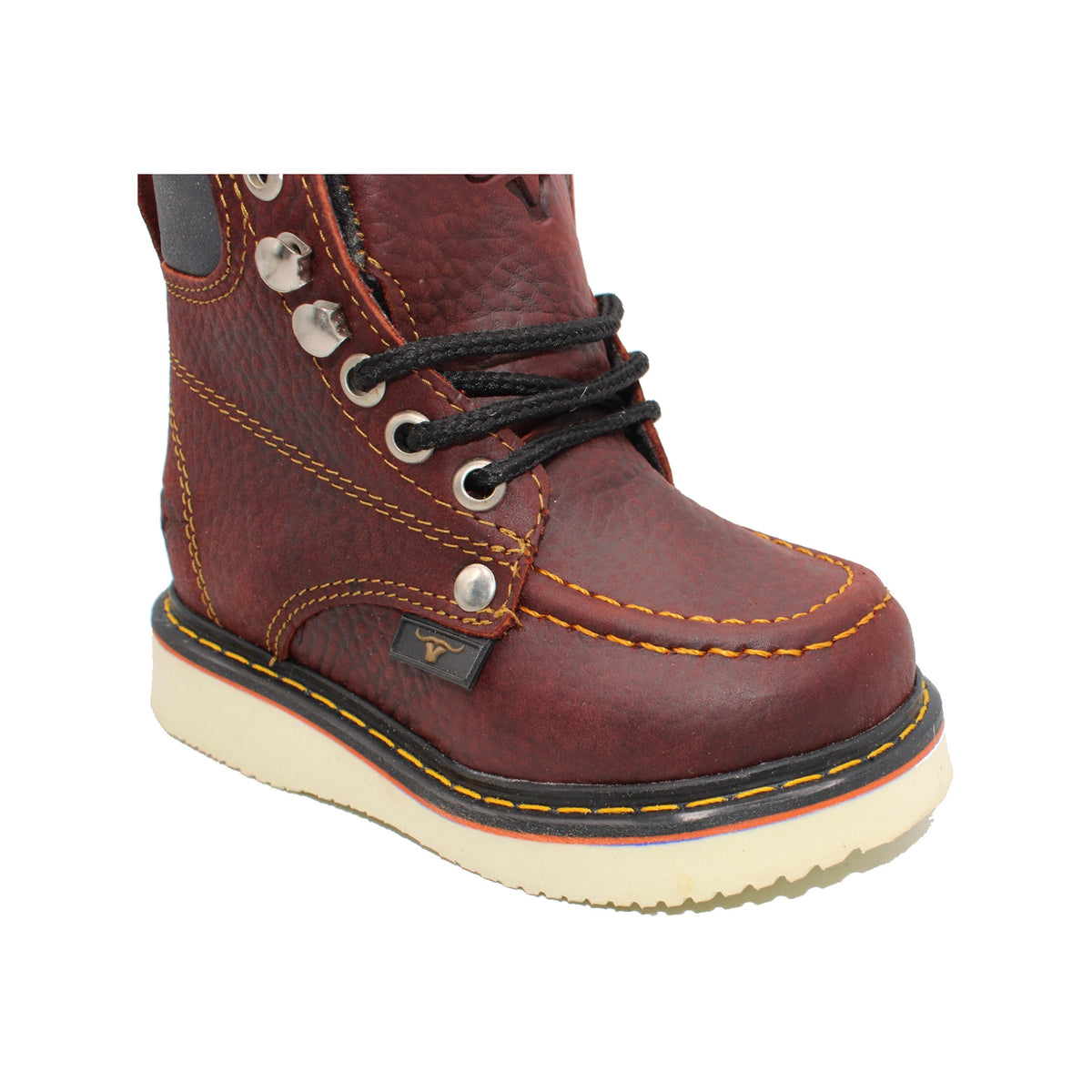 Kids Shedron Moc Toe Work Boot HBN80150 toe detail