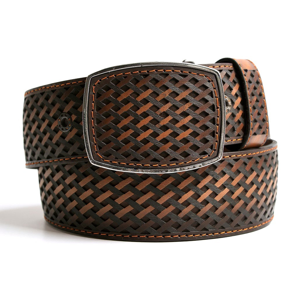 Men’s Western 2" Belt – Laser Cut Leather Design Pattern Cowboy Rodeo Style HC-109