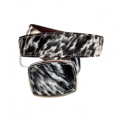 Men’s 2" Cowhide Hair Belt – Genuine Leather | Western Rodeo Style