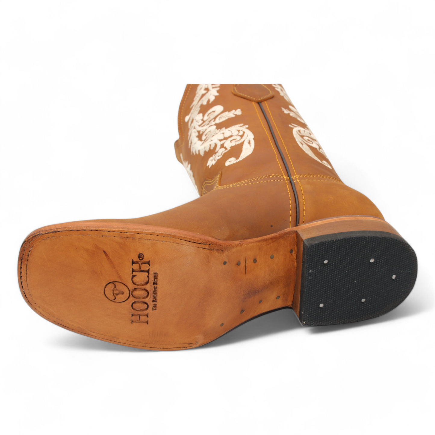 Women’s Honey Square Toe Boot – Genuine Leather 12” Embroidered Shaft - H22M2651F