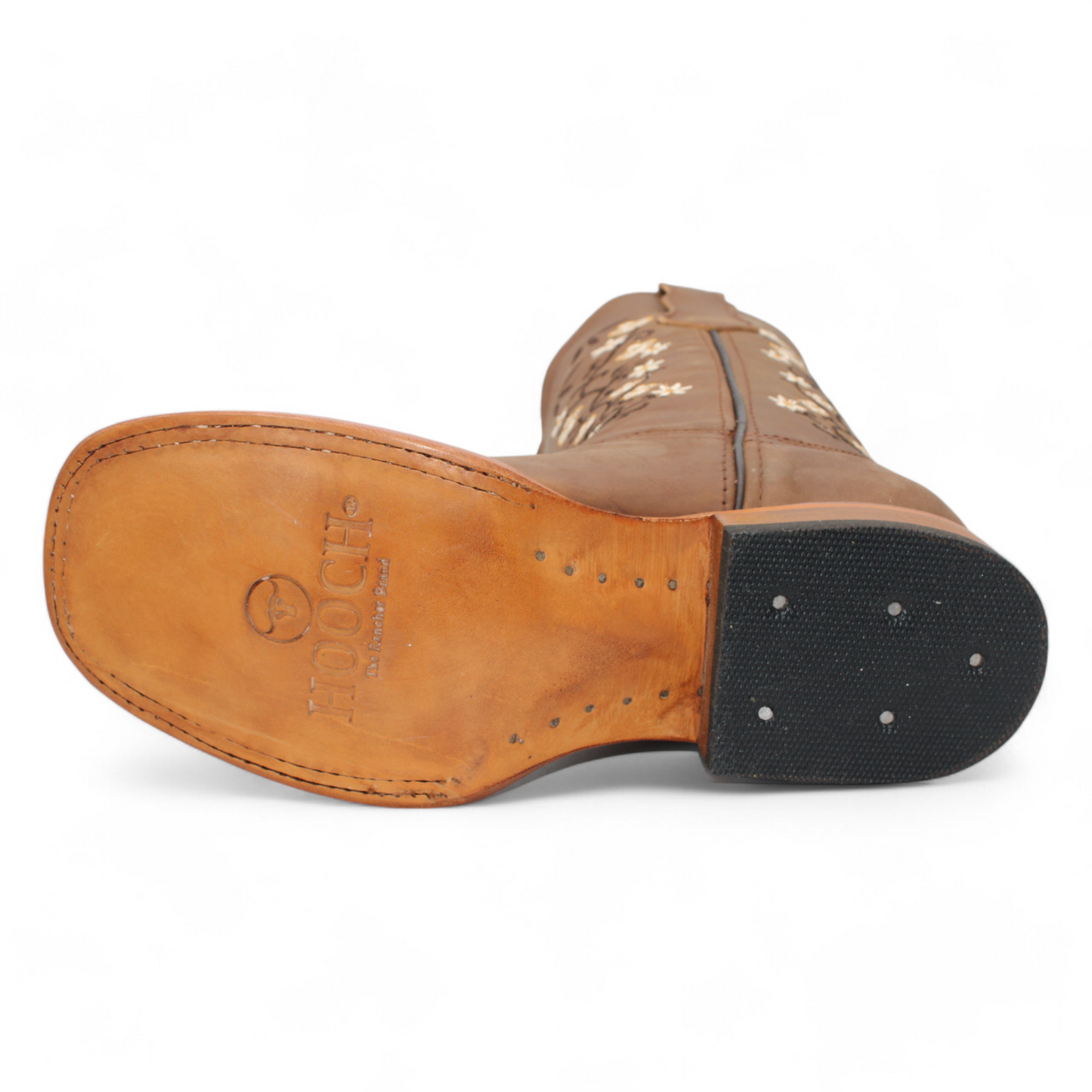 Women’s Square Toe Western Boots Genuine Leather Embroidered 12” Shaft - H22M2631F