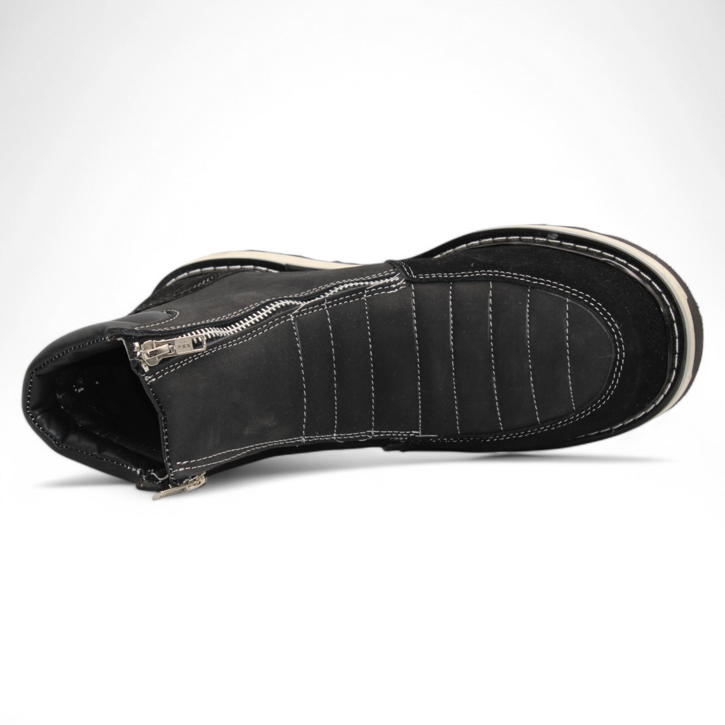 Men’s Double Zipper Leather Work Shoe – Round Toe | Soft Toe | Rubber Sole