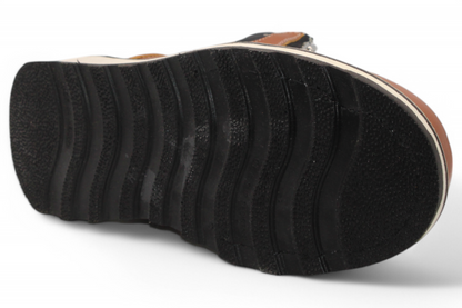 Men’s Double Zipper Leather Work Shoe – Round Toe | Soft Toe | Rubber Sole | Honey