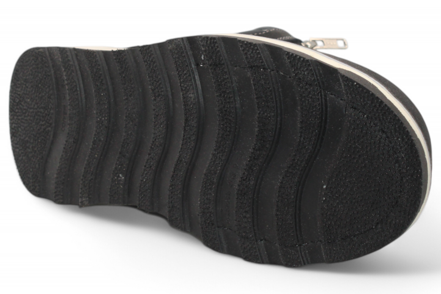 Men’s Double Zipper Leather Work Shoe – Round Toe | Soft Toe | Rubber Sole | Black