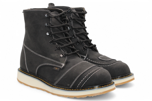 Men’s Leather Work Shoe – Round Toe | Soft Toe | Rubber Sole Black