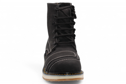 Men’s Leather Work Shoe – Round Toe | Soft Toe | Rubber Sole Black