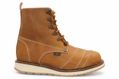 Men’s Leather Work Shoe – Round Toe | Soft Toe | Rubber Sole Honey