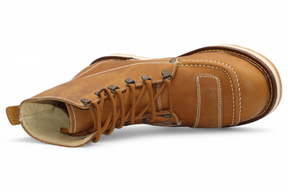 Men’s Leather Work Shoe – Round Toe | Soft Toe | Rubber Sole Honey