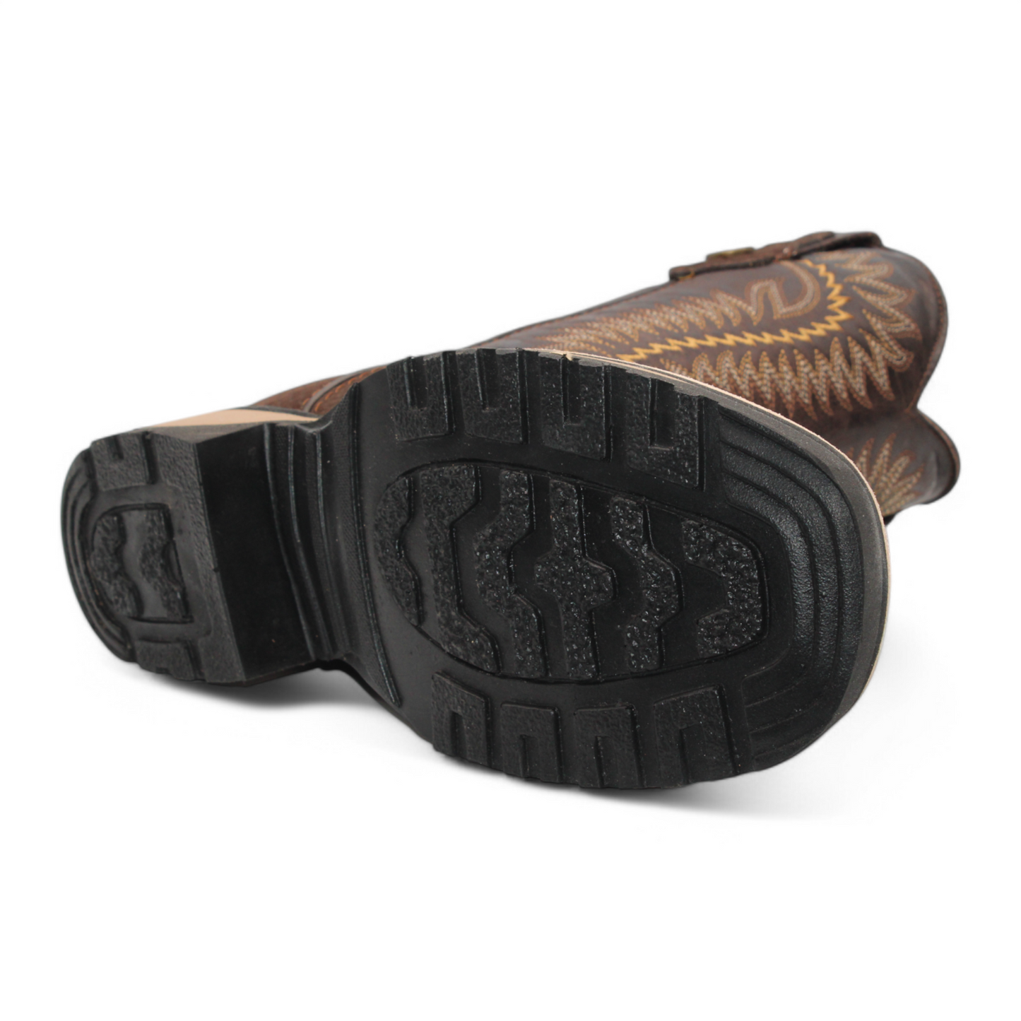 Men’s Square Toe Boots Chocolate Python Print w/ Rubber Sole