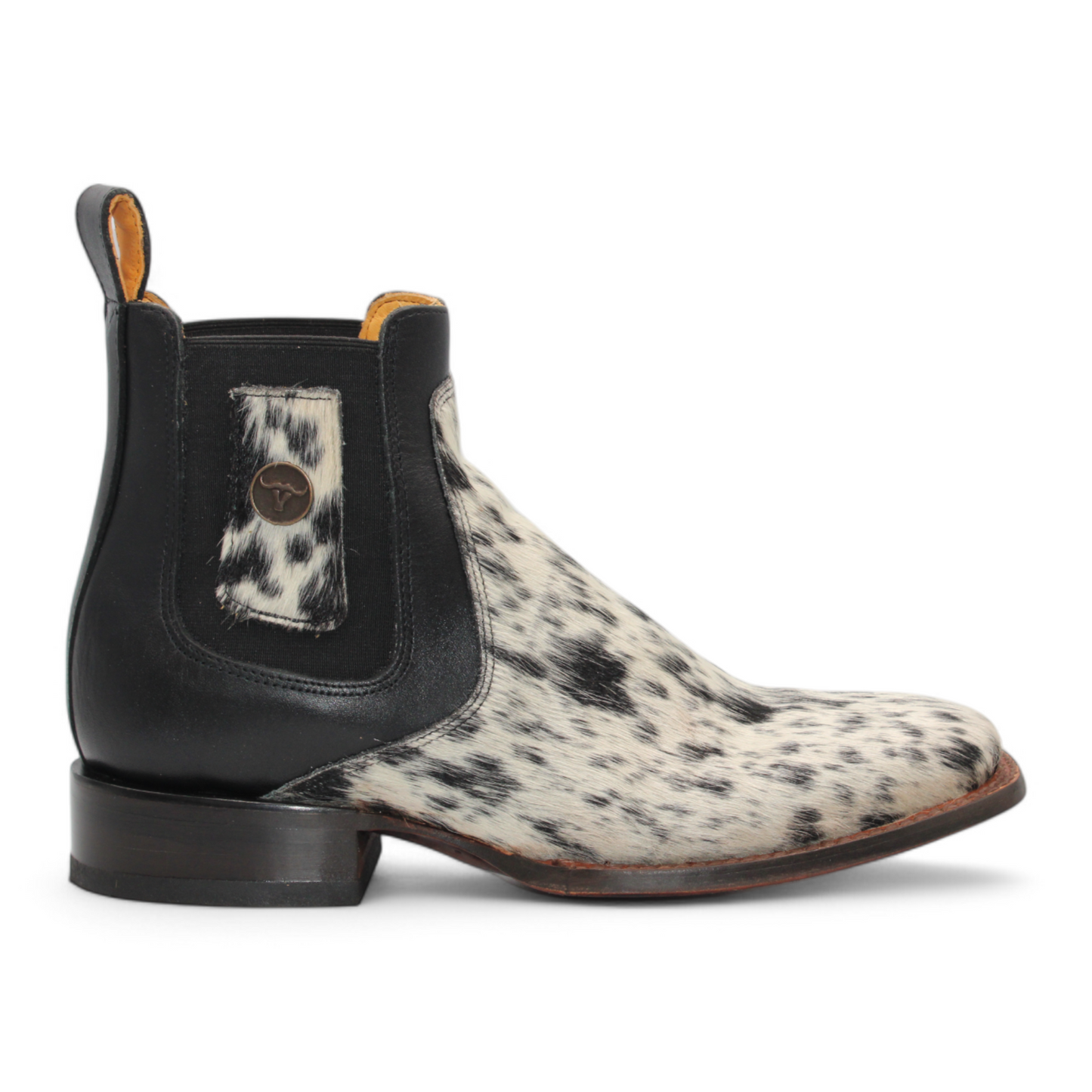 Men's Square Toe Cowhide Hair Botin
