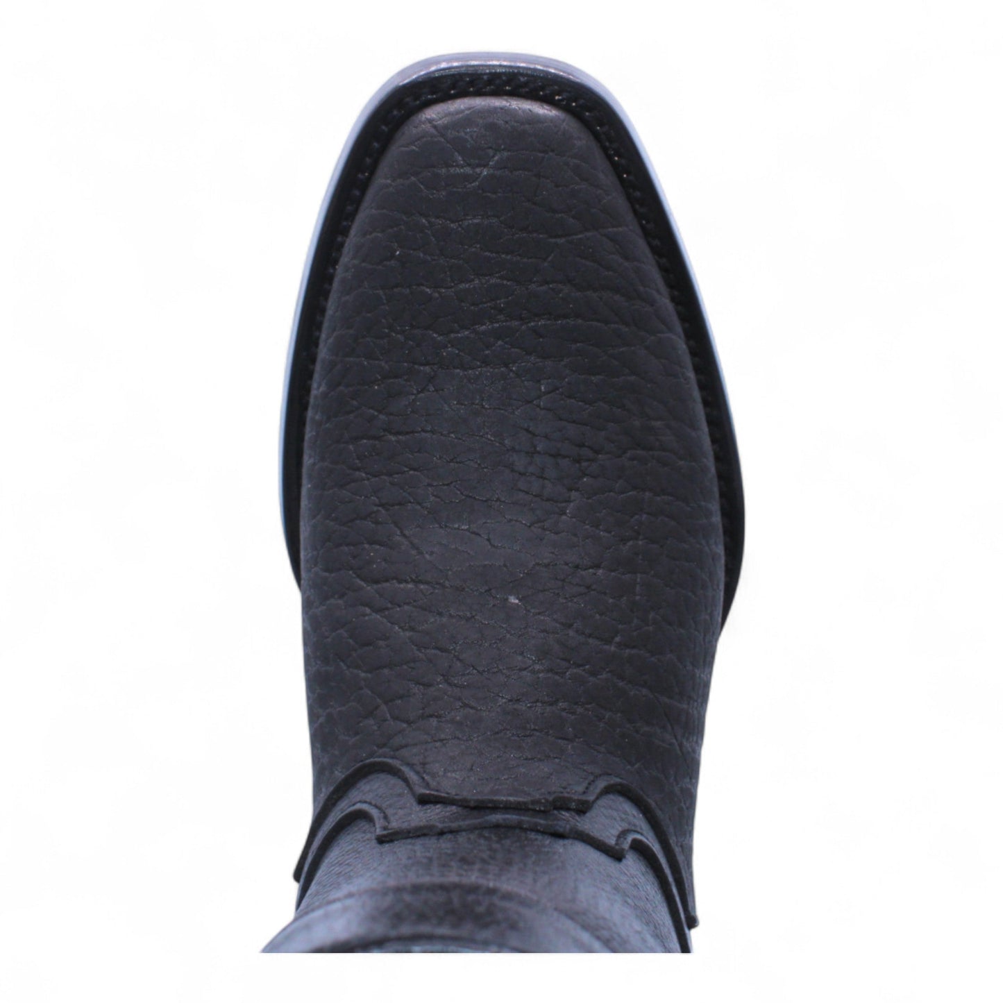 Men’s Black Dubai Toe Bull Shoulder Leather Boots w/ Zipper